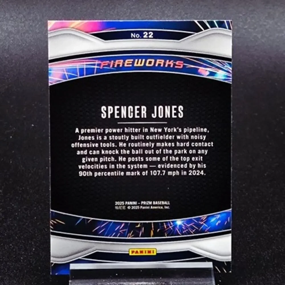 Spencer Jones Bowman Chrome Mojo Fireworks Holo New York Yankees Top Prospect